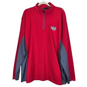 Champion Elite Wisconsin Badgers Mens 1/4 Zip Pullover XL Game Day University‎